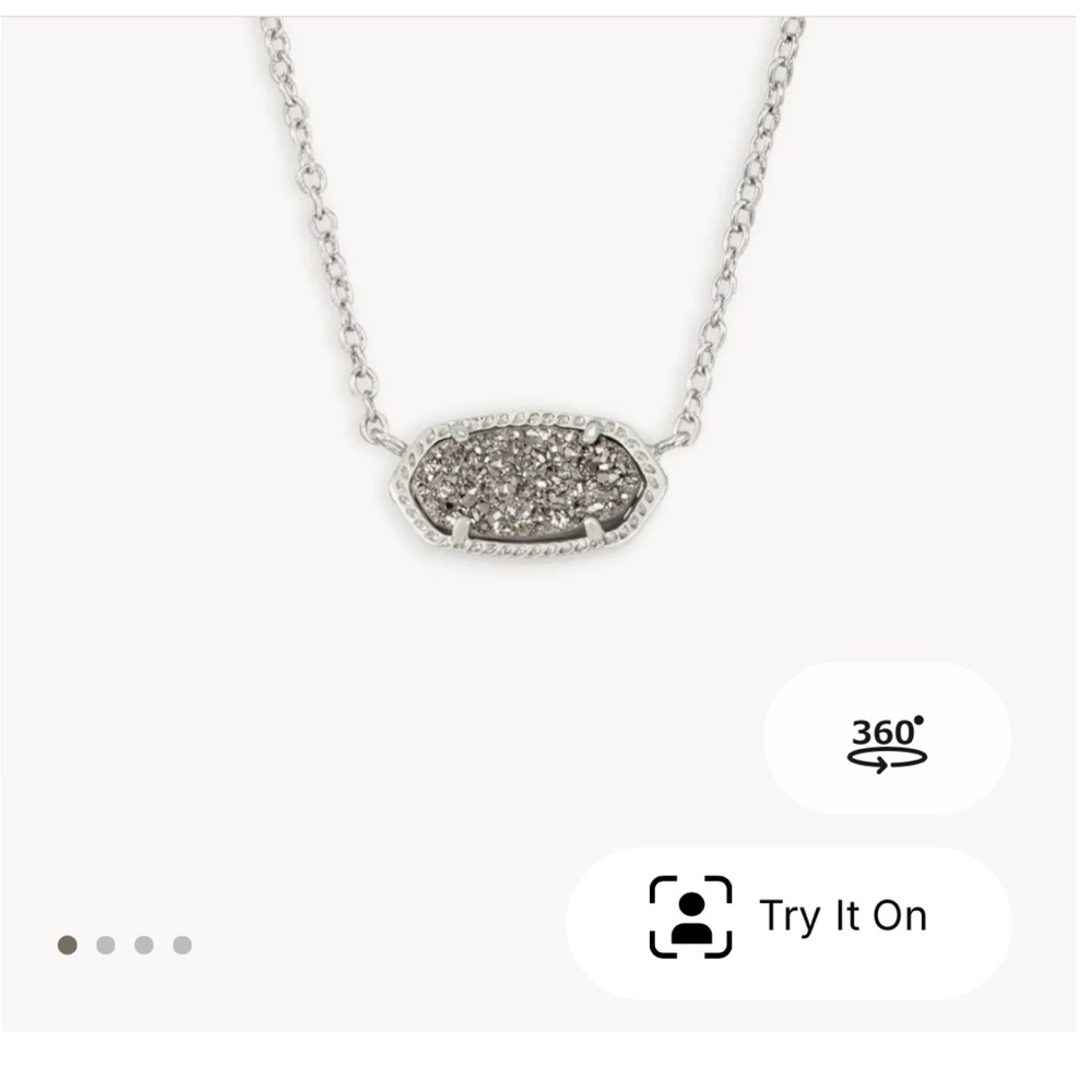 Kendra Scott Silver Hexagonal Crystal Necklace - image 1